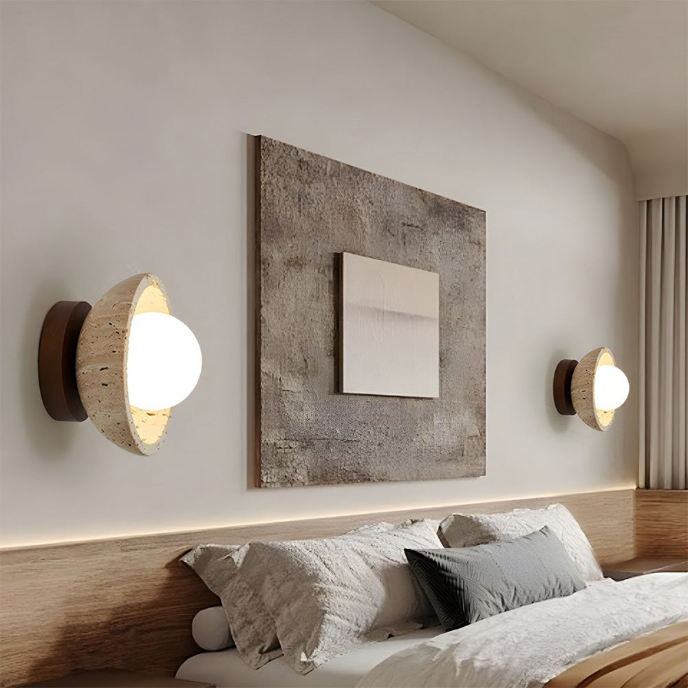 Rynx | Industrial Modern Beige Stone Wall Lamp