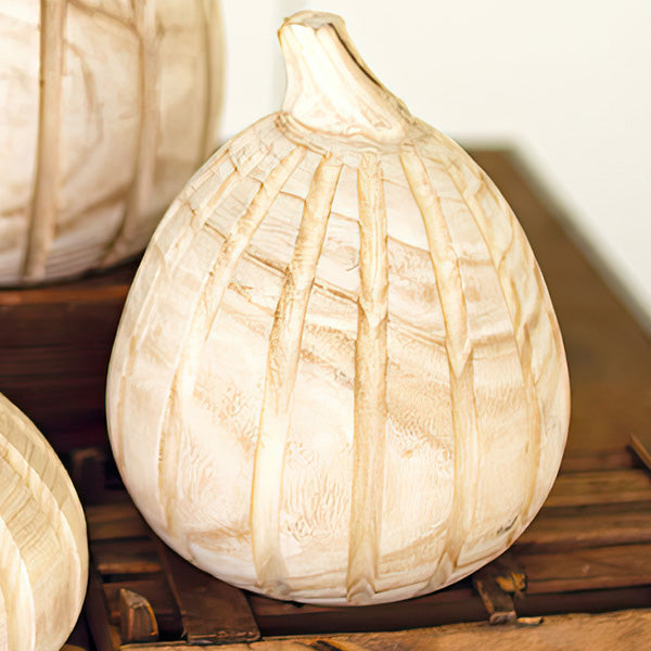Rynx | Natural carved wooden pumpkins, set of three