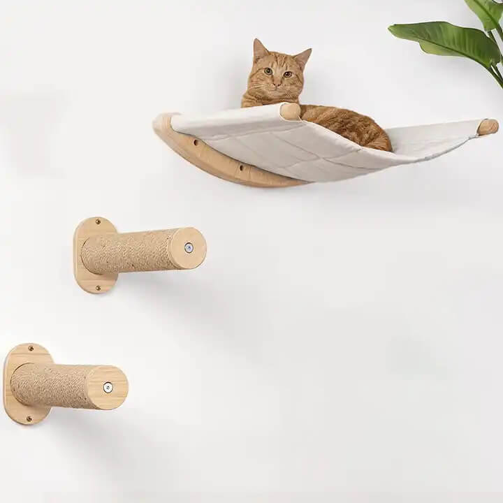 RYNX | Mounted Cat Shelves Cat RYNX | Hammock with Steps