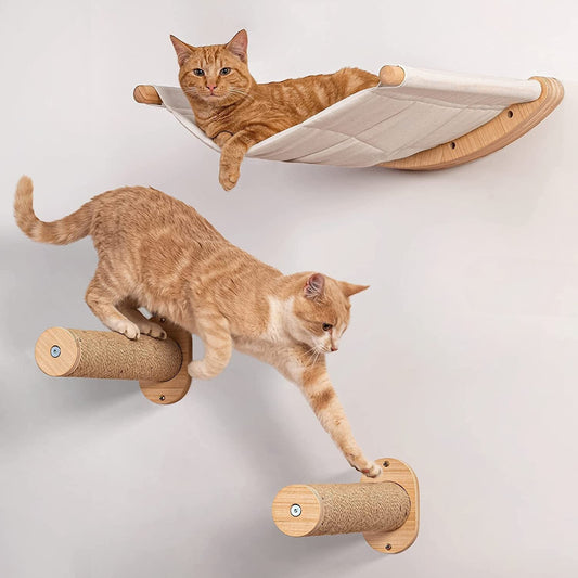 RYNX | Mounted Cat Shelves Cat RYNX | Hammock with Steps