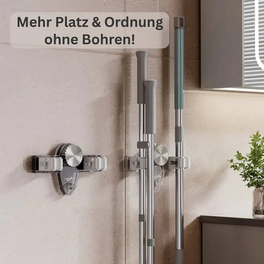 Rynx | Space-saving holder for brooms & tools – Quickly mounted, no drilling