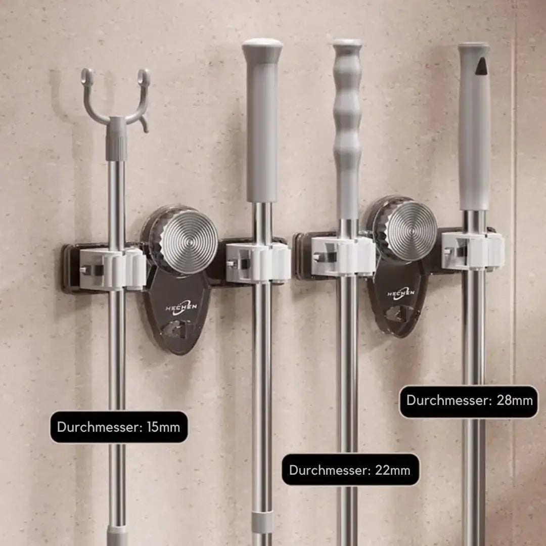 Rynx | Space-saving holder for brooms & tools – Quickly mounted, no drilling