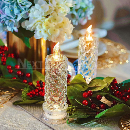 Rynx | Warm White Rose Quartz LED Candle Table Lamp
