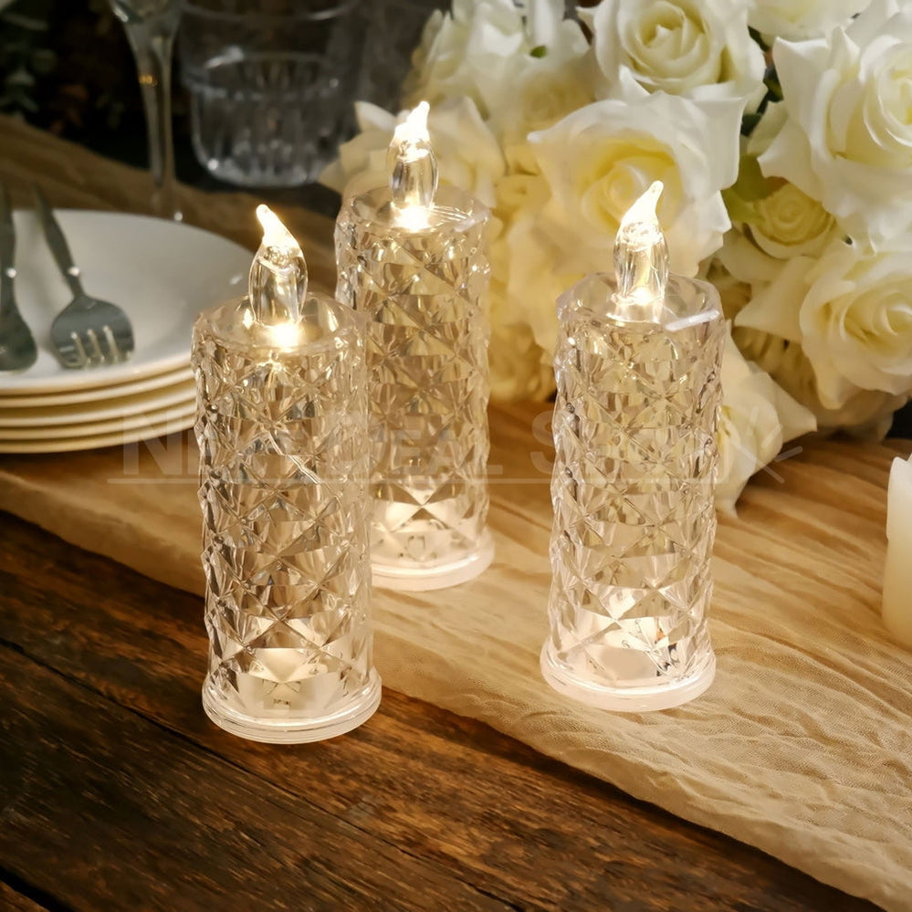 Rynx | Warm White Rose Quartz LED Candle Table Lamp