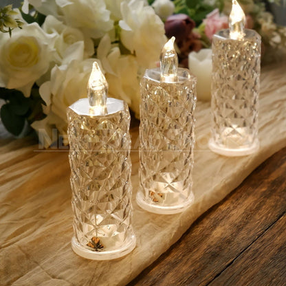 Rynx | Warm White Rose Quartz LED Candle Table Lamp