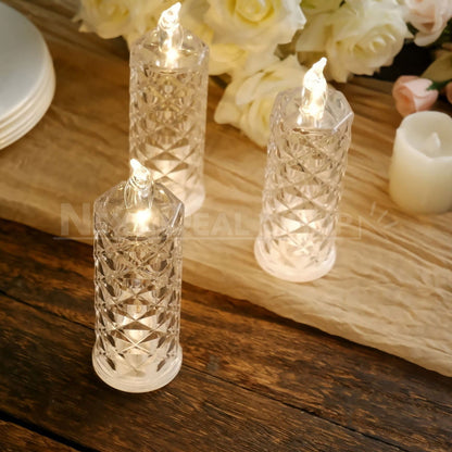 Rynx | Warm White Rose Quartz LED Candle Table Lamp