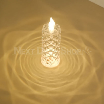 Rynx | Warm White Rose Quartz LED Candle Table Lamp