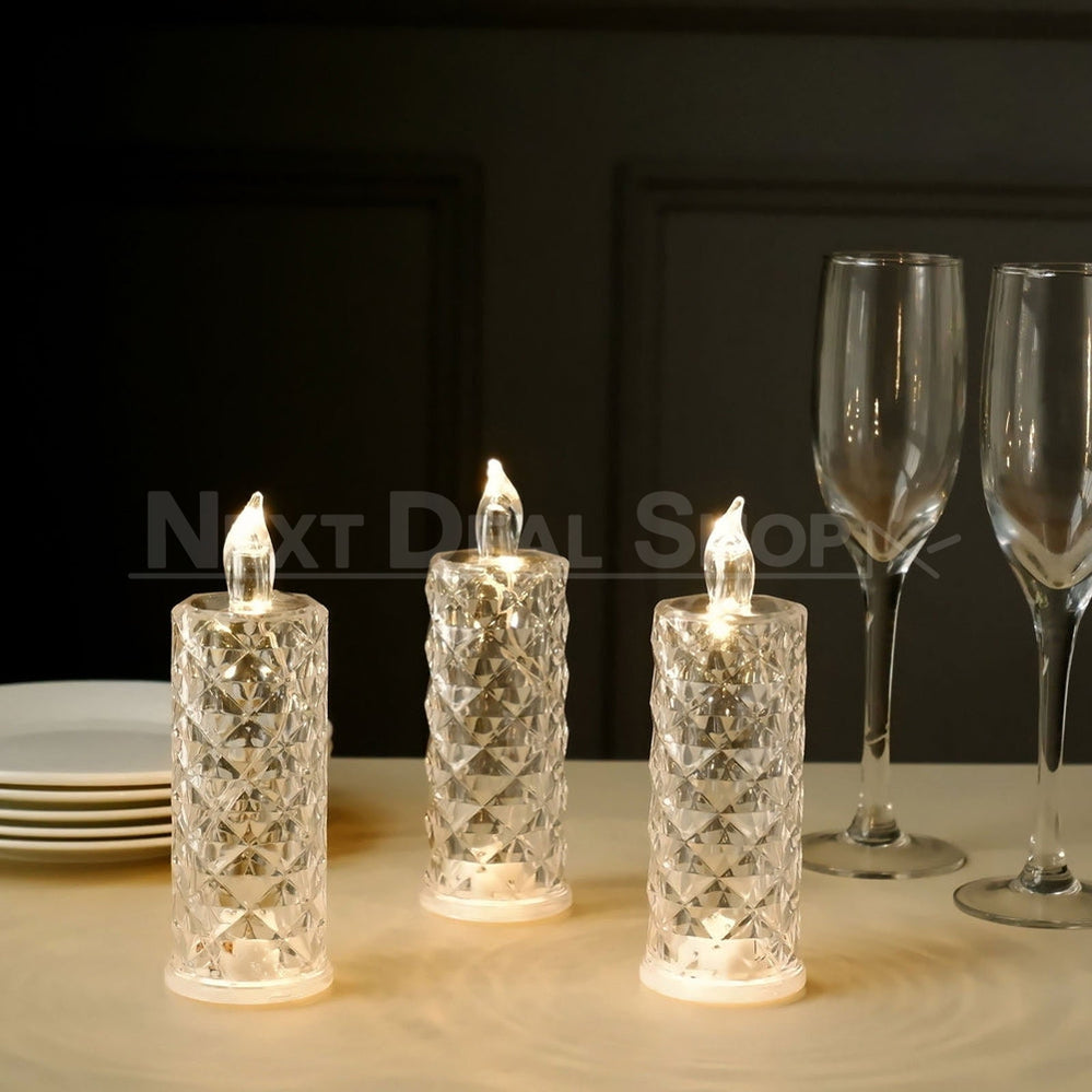 Rynx | Warm White Rose Quartz LED Candle Table Lamp