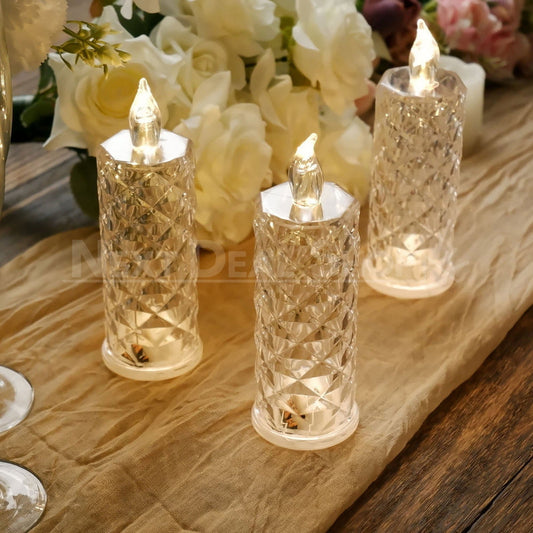 Rynx | Warm White Rose Quartz LED Candle Table Lamp