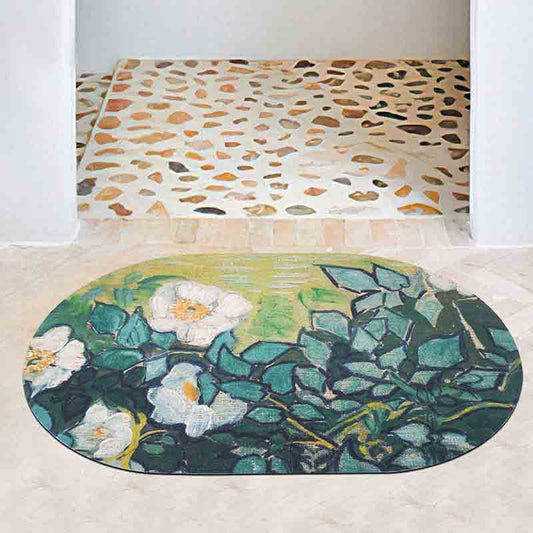 Rynx | White Flower Garden Diatomaceous Earth Bath Mat