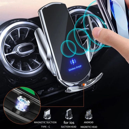 Rynx | 2-in-1 Wireless Car Charger & Phone Holder Automatic Clamping - Fast Charging Secure Universal Compatibility Adjustable & Practical