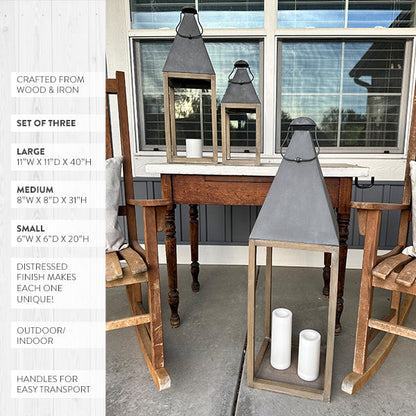 Rynx | Myra Oversized Floor Lanterns, Set of 3