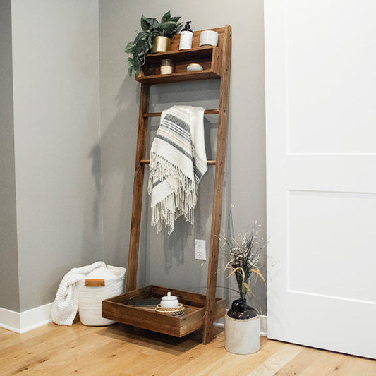 Rynx | 69 Inch Modern Ladder Pine Wood Shelf