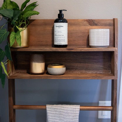 Rynx | 69 Inch Modern Ladder Pine Wood Shelf