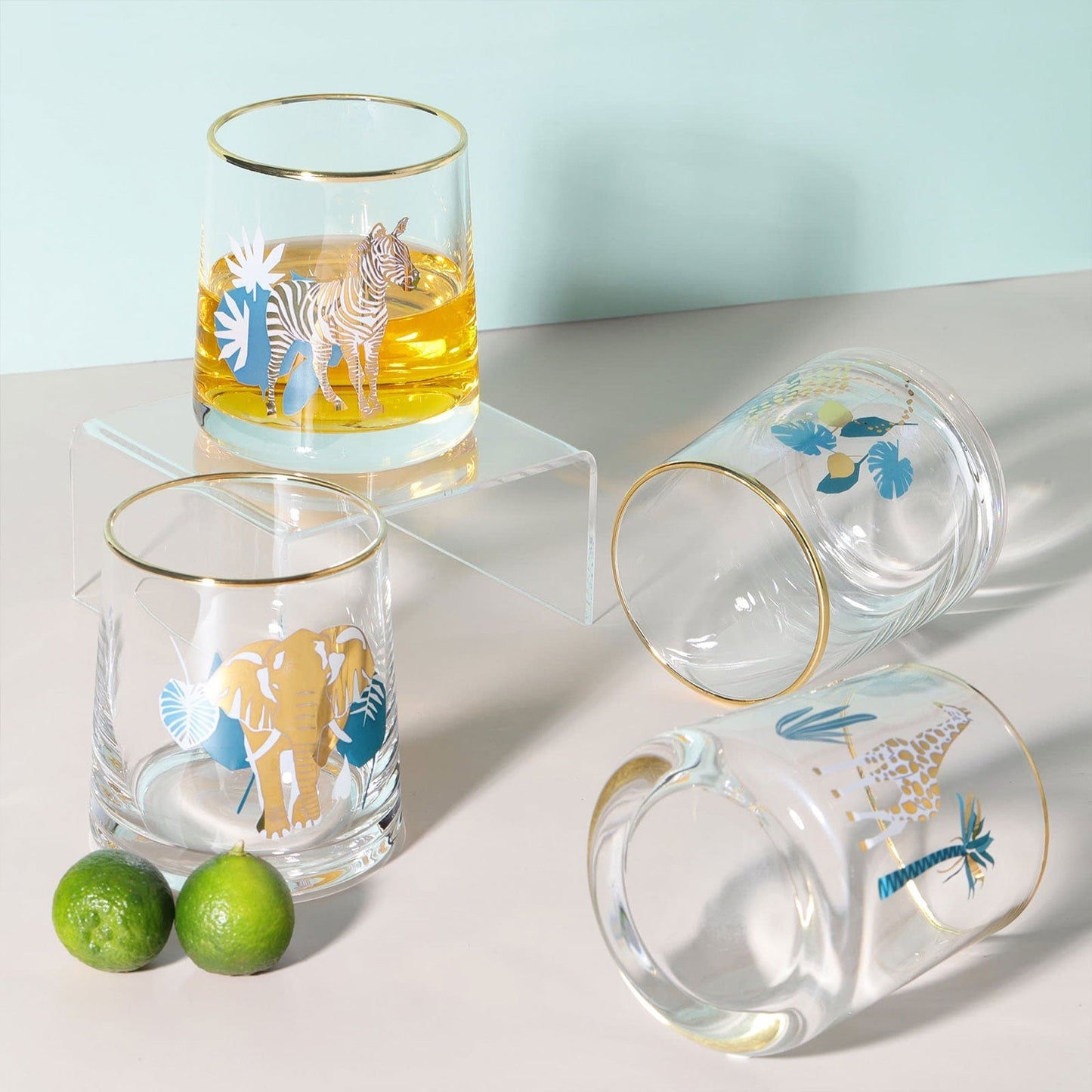 Rynx | Gold-rimmed animal cups set