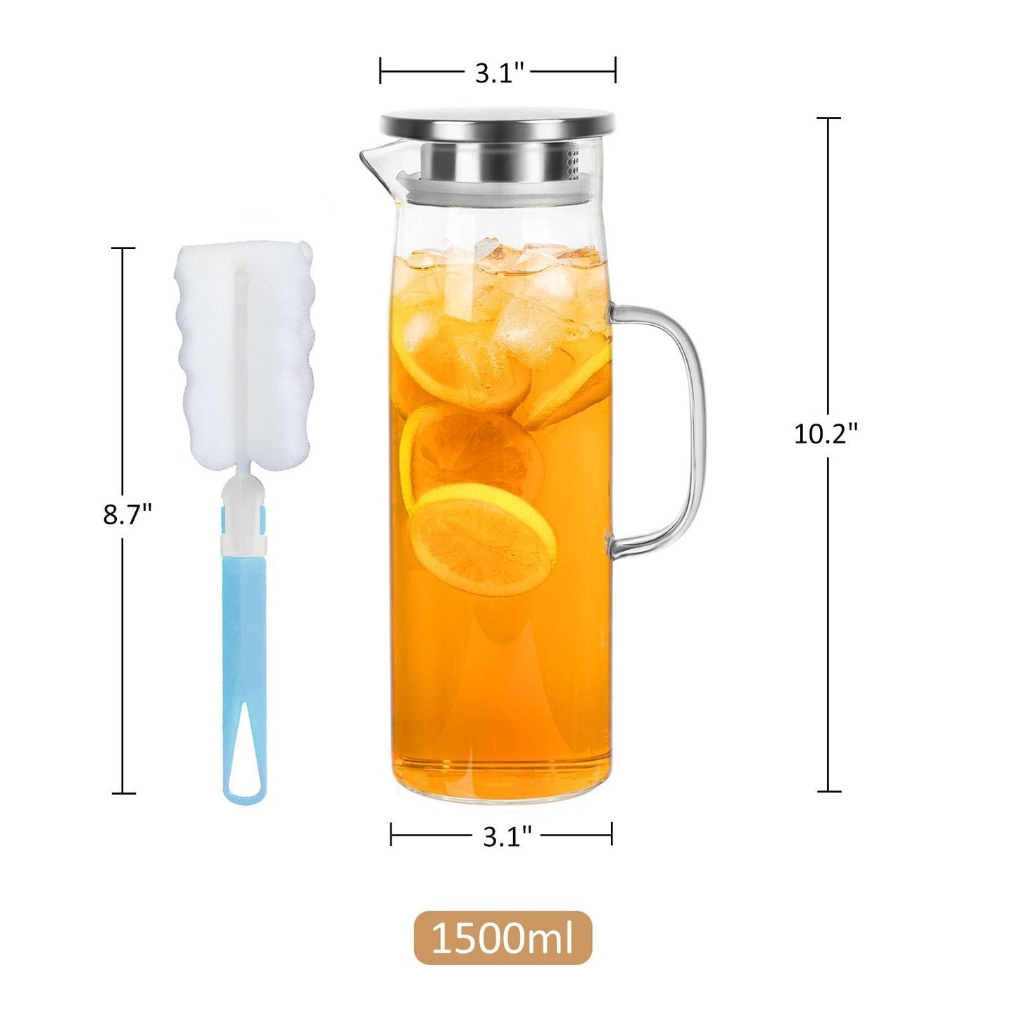 Rynx | Cylindrical heat-resistant glass jug