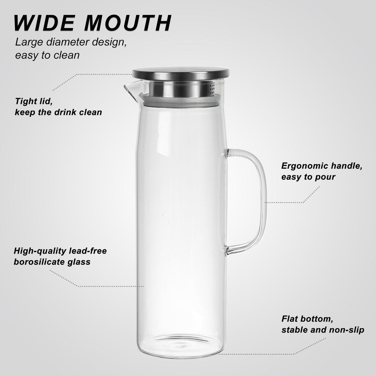 Rynx | Cylindrical heat-resistant glass jug
