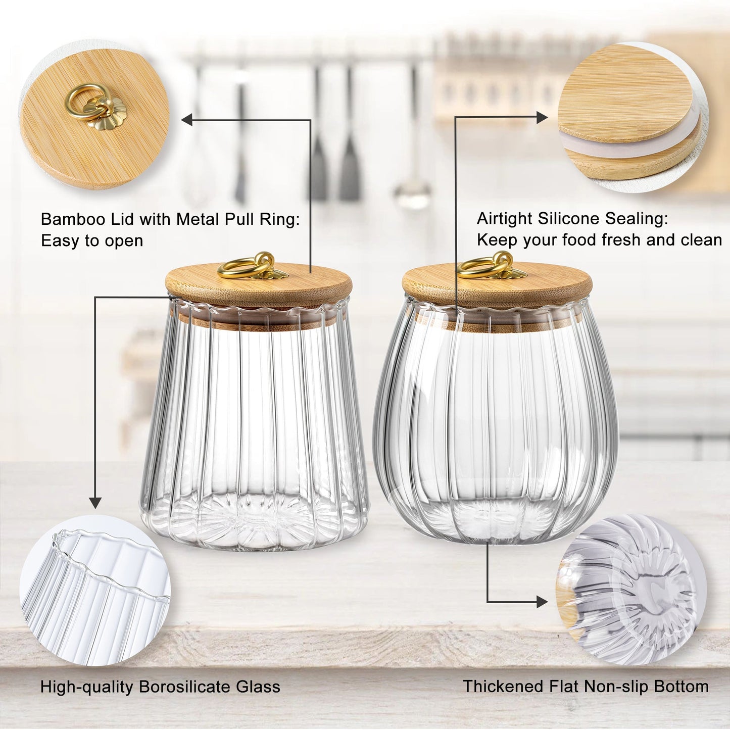 Rynx | Ribbed glass food storage jars