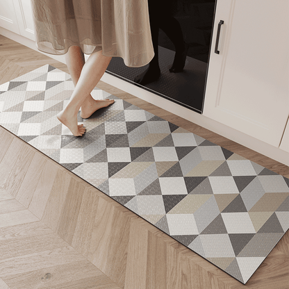 Rynx | Yellow Gray Morocco Pattern Kitchen Mat