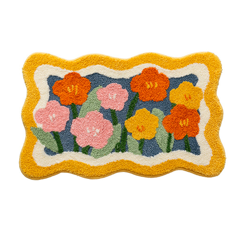 Rynx | Beautiful flower bath mat, Sweet floral bathroom rug, Multiple sizes available