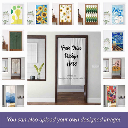 Rynx | Abstract Stones Cloud and Leaf Door Curtain, multiple sizes Flower Curtains, unique Door Decor, Boho Door Cover, custom Door Curtains