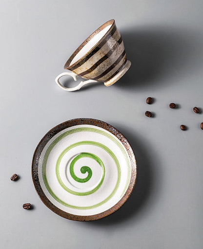 Rynx | 2-piece Set Stoneware Matcha Tea Cup and Plate