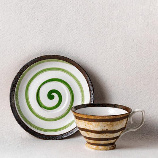 Rynx | 2-piece Set Stoneware Matcha Tea Cup and Plate