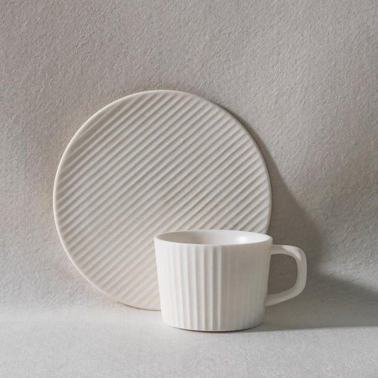 Rynx | 2/4/6-piece White Gray Stoneware Coffee Cup Set