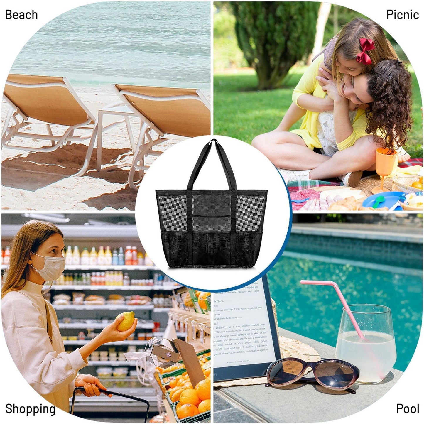 Rynx | 9 Pocket Mesh Beach Bag