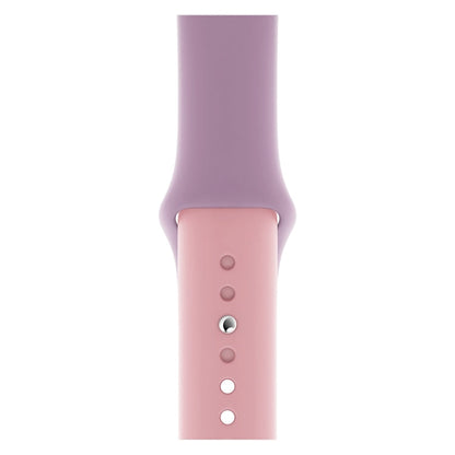 Rynx | Dual-Color Silicone Watch Band for Apple Watch Series 3 & 2 & 1 38mm (Purple+Light Pink)