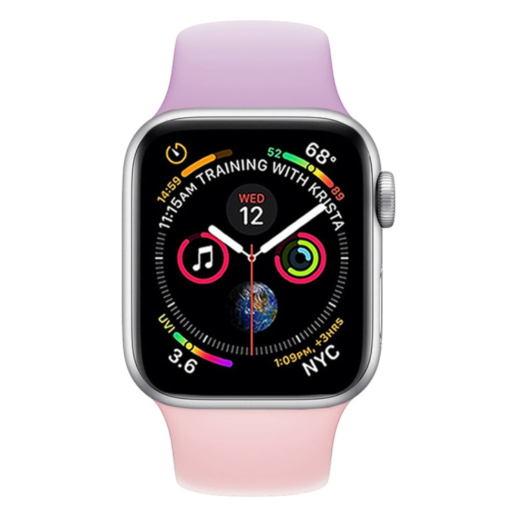 Rynx | Dual-Color Silicone Watch Band for Apple Watch Series 3 & 2 & 1 38mm (Purple+Light Pink)