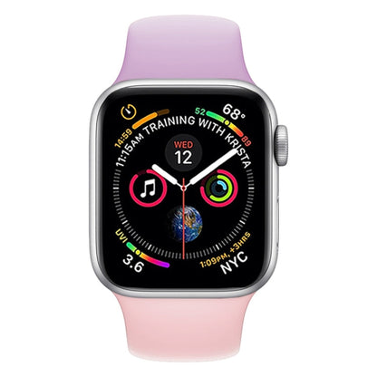 Rynx | Dual-Color Silicone Watch Band for Apple Watch Series 3 & 2 & 1 38mm (Purple+Light Pink)