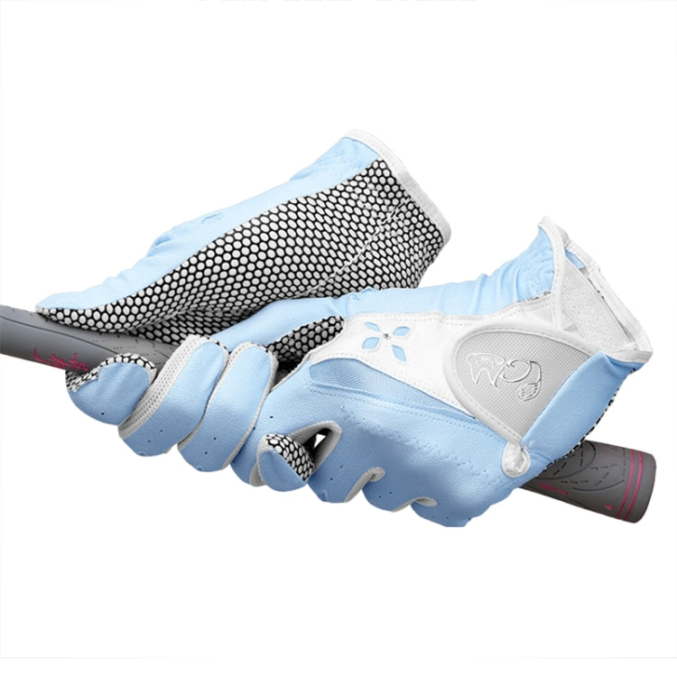 Rynx | PGM One Pair Golf Non-Slip PU Leather Gloves for Women (Color:Yellow Size:19)