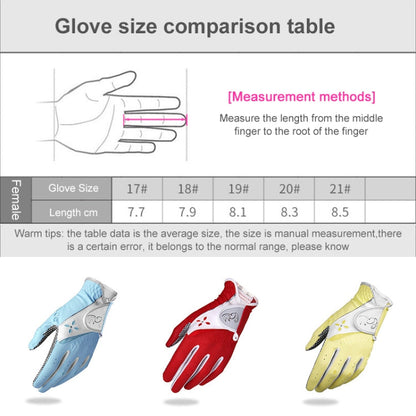 Rynx | PGM One Pair Golf Non-Slip PU Leather Gloves for Women (Color:Yellow Size:19)