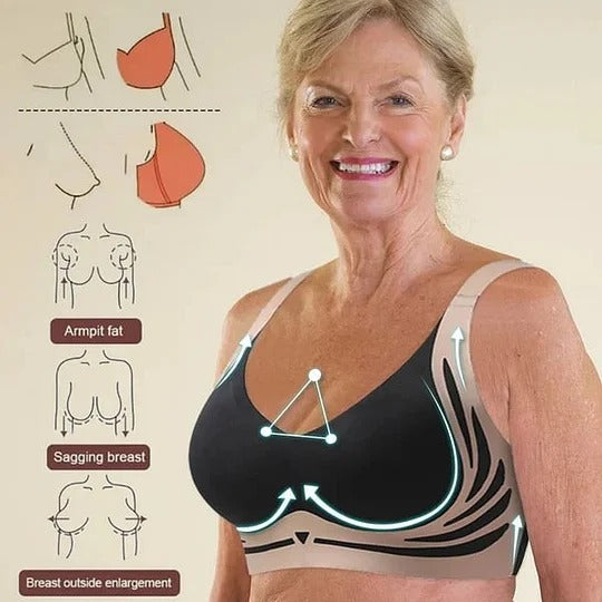 RYNX | Curvafit Super Collection Bra | Wireless Push-Up Bra | No More Sagging Breasts Black*3 pieces
