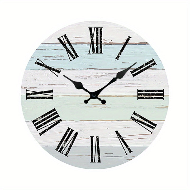 Rynx | Nautical Wall Clock - Silent Round Clock, Blue Theme for Outdoor and Indoor