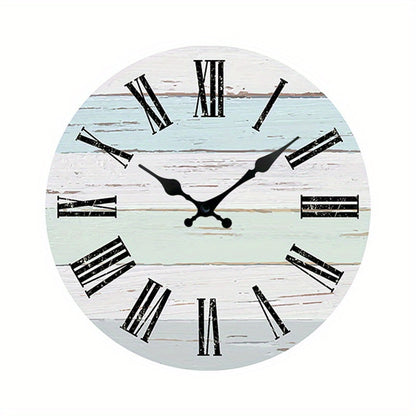 Rynx | Nautical Wall Clock - Silent Round Clock, Blue Theme for Outdoor and Indoor