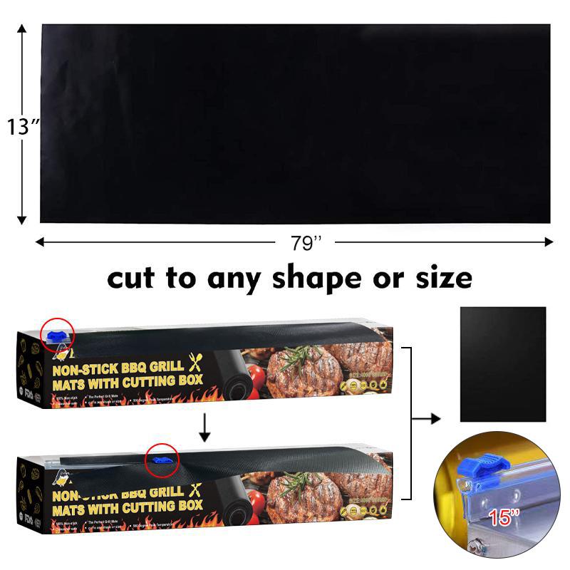 Rynx | New Cuttable Non-Stick Bbq Grill Mats With Cutting Box