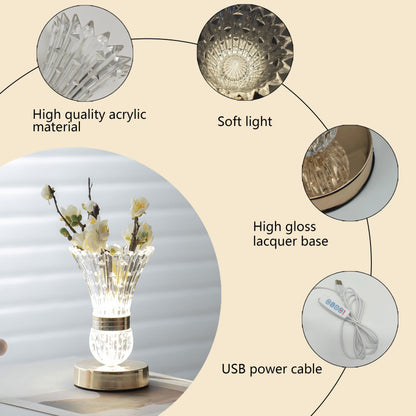 Rynx | CrystalGlow - Modern LED Crystal Table Lamp with Dimmer Lighting