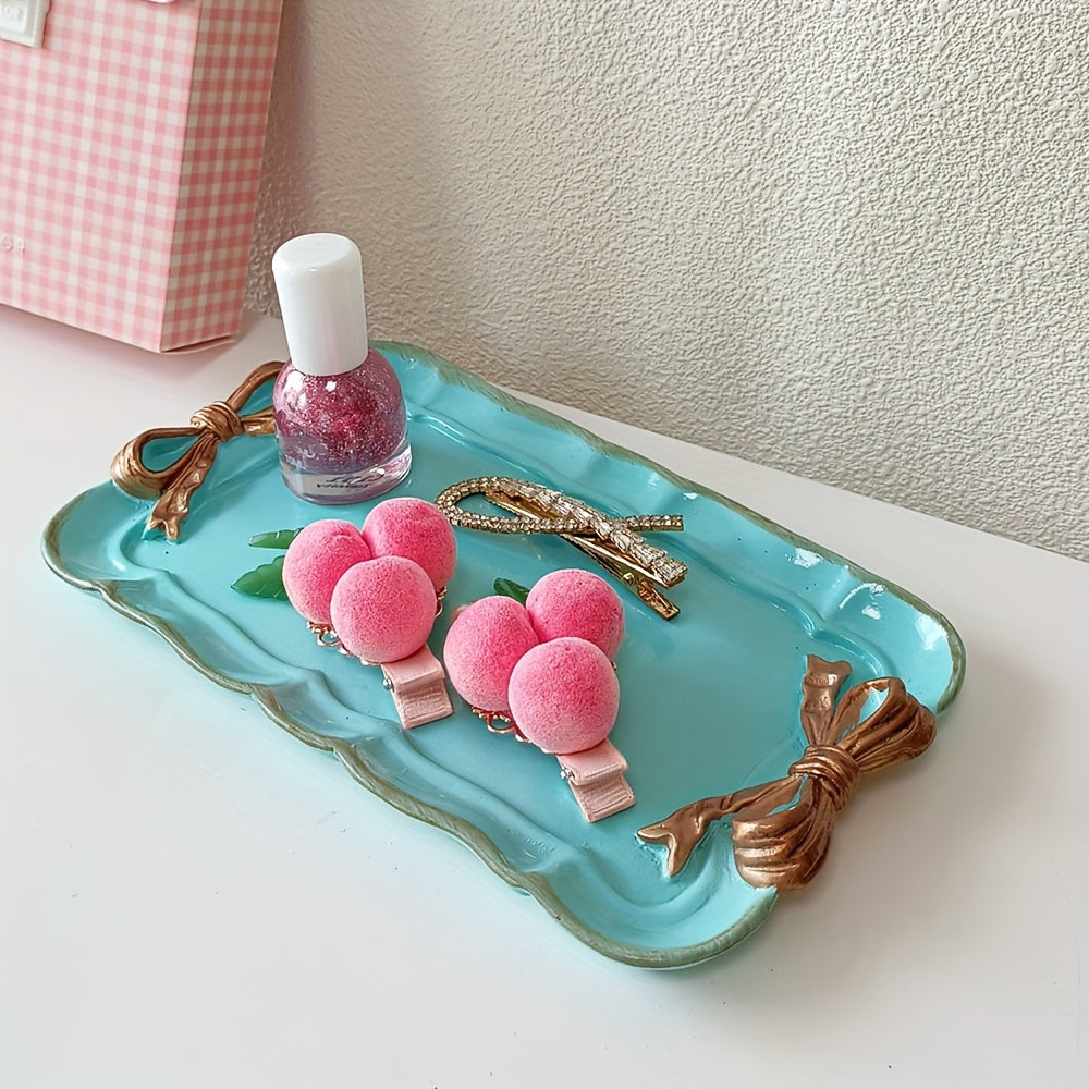 Rynx | VintageServe-Dessert Plate - Rectangular Harse Candy Bowl with Bow Button