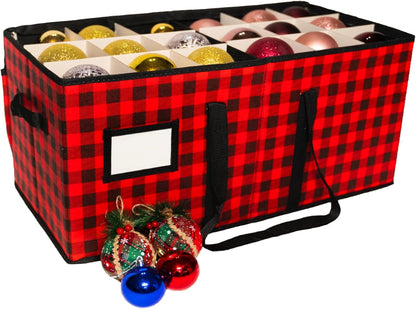 Rynx | Large Christmas ornament storage container box with zipper closure