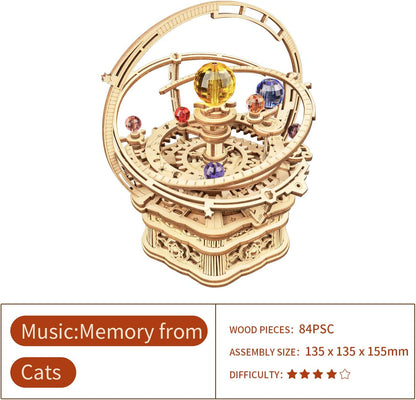 Rynx | DIY 3D Wood Rotating Starry Sky Mechanical Music Box