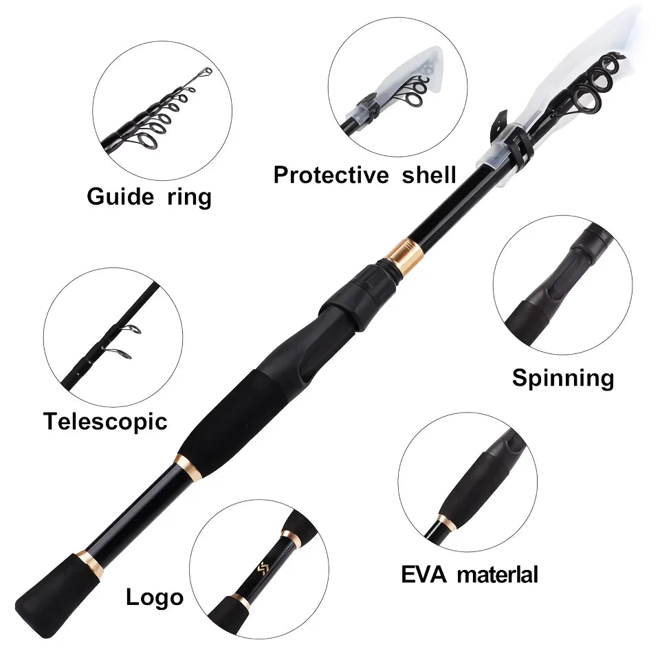 Rynx | Ultralight Telescopic Bait Fishing Rod - Carbon Fiber