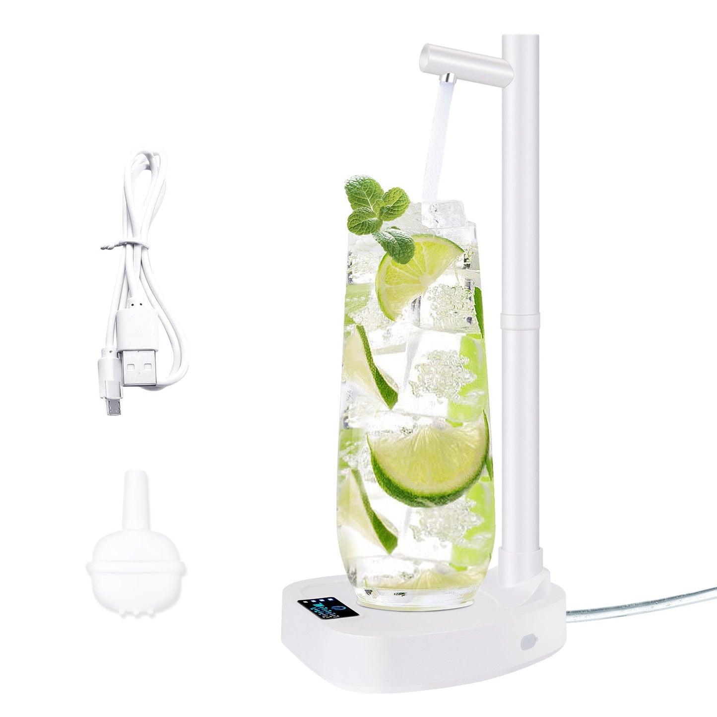 Rynx | Desktop water container with rechargeable battery and extension hose
