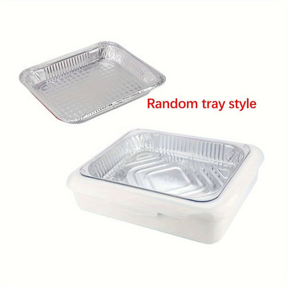 Rynx | Portable Casserole Tableware - Indoor and Outdoor Picnic Box for BBQ, Baked Rice, and Clay Pot Dishes - Fresh-Keeping Silver Foil Pan