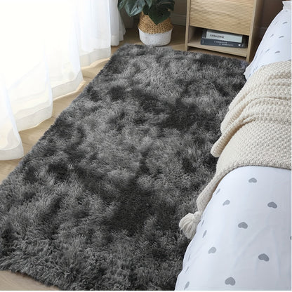 Rynx | 1pc Soft Plush Area Rug - Non-Slip Fuzzy Shaggy Bedside Carpet, Tie-Dyed Living Room Rug, Pet Friendly, Bedroom and Home Decor