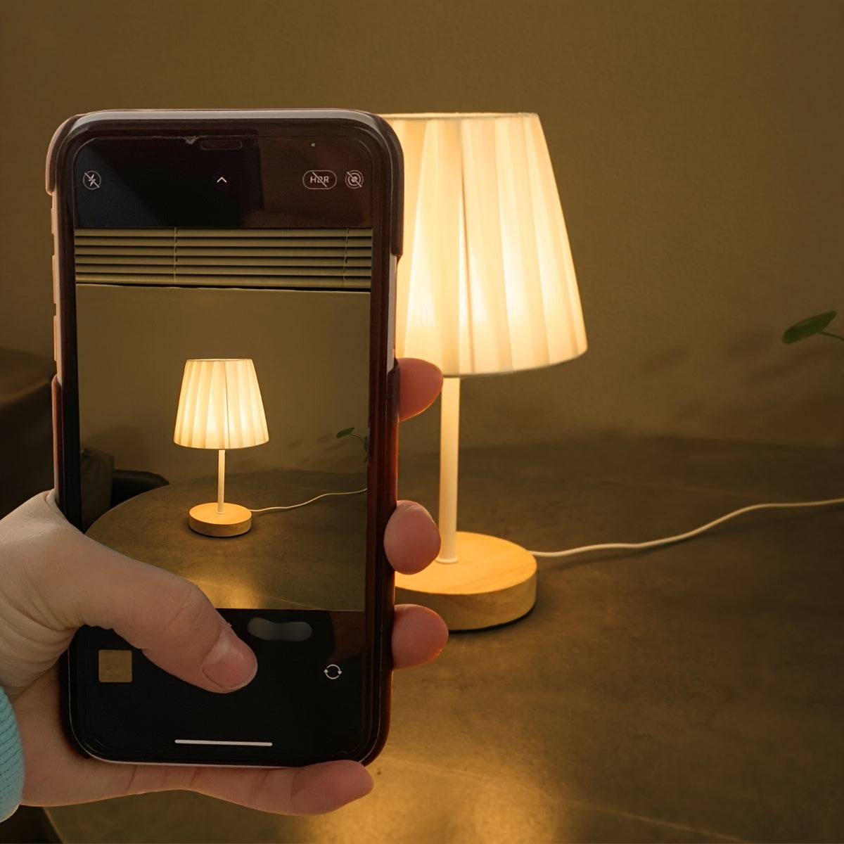 Rynx | NordicLicht - Modern Solid Wood Table Lamp with Linen Shade and USB