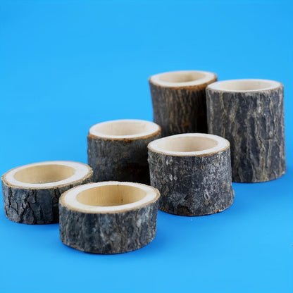 Rynx | 3-piece Set in Wood Candle Holders - 2.5 + 4.2 + 7cm