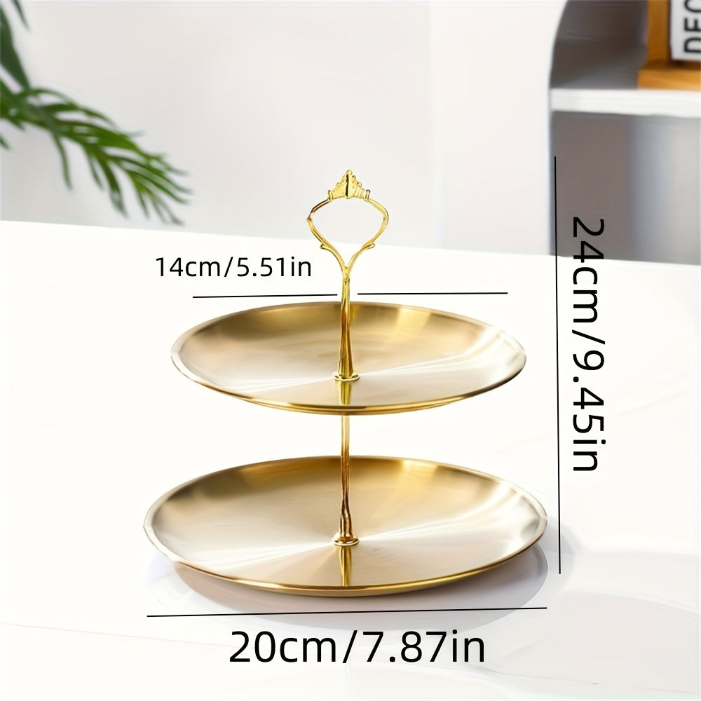Rynx | SteelTower - 3-layer stainless steel cake stand | Serving platter for desserts and fruits