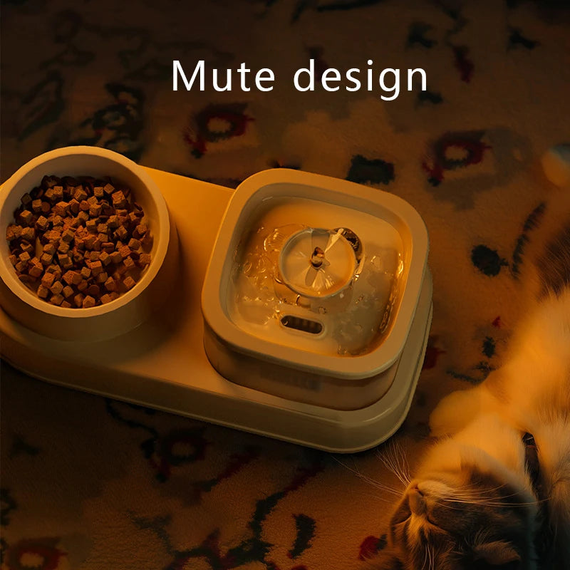 Rynx | 1L Automatic Cat Water Fountain & Food Bowl